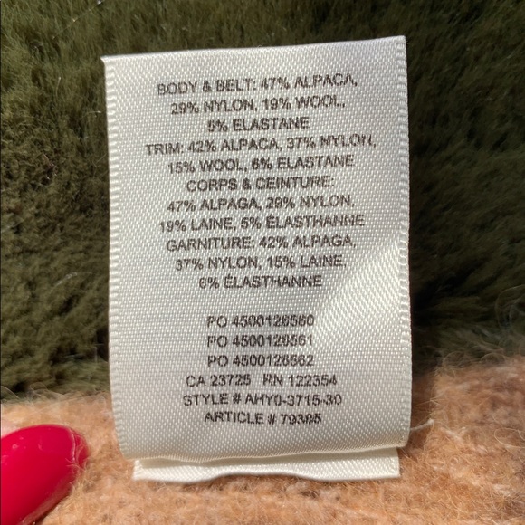 Babaton Oversize Caramel Oatmeal Alpaca Blend Sweater with Belt - Picture 11 of 13